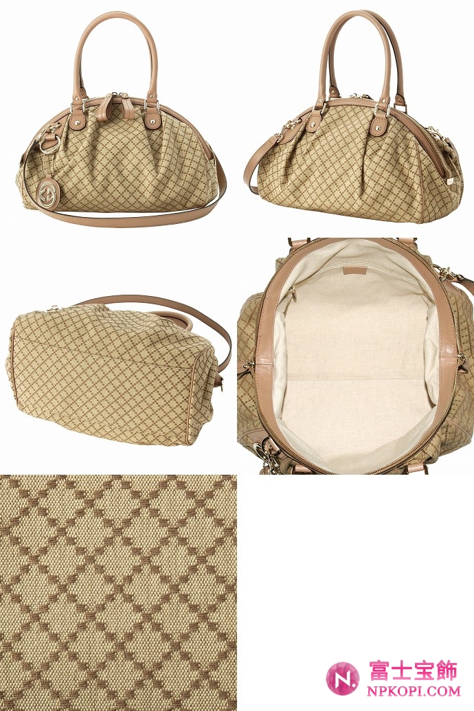 GUCCI/グッチ SUKEYディアマンテ柄Gチャーム付きミディアムボストンバッグ 223974 FAGEG 8594 